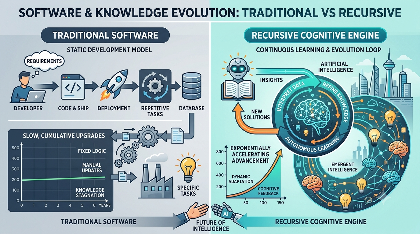 Traditional Software vs Recursive Engine